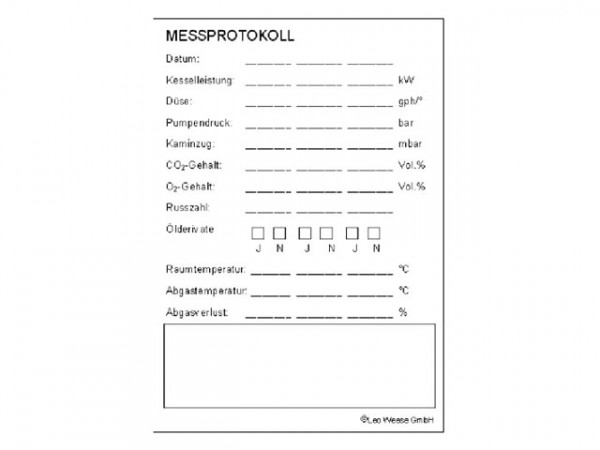 Messprotokoll-Aufkleber